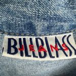Bill Blass Y2K VINTAGE LARGE Bill Bass Blue Denim Pink Floral Embroidered Vest Jean Jacket Photo 7