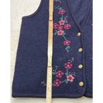 DRVS Design Resource 100% wool floral button up vest sz medium Black Photo 3