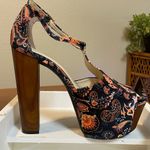 Jessica Simpson The Dany Paisley Print Platform Block Heel T-Strap Sandals 9 Photo 4
