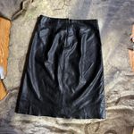 BCBG Black Leather Midi Skirt Photo 1