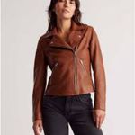 Quince  Brown Sheep Leather Moto Jacket Classic Biker Zip Large Photo 7