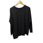 Athleta  Threadlight Asymmetrical Relaxed Tee Size XS Oversized Black Long Sleeve Photo 2