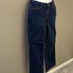 Eddie Bauer Dark Wash Curvy Bootcut 5-Pocket Tan Contrast Stitching Jeans-Size 8 Photo 3