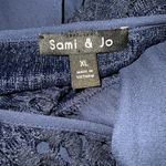 Sami & Jo 🌸3/$15🌸 Sapphire Blue Cold Shoulder Long Sleeve Lace Flowy Blouse XL Photo 10