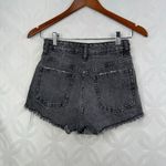 ZARA  High‎ Rise Mom Cut Off Black Washed Jeans Size 0 Photo 3