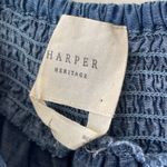 Harper Heritage  NWOT Chambray Blue Ruffle Floral Embroidery Tank Top ~ Size L Photo 3