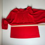 J.Crew Red Blouse Large Long Sleeve Keyhole Office Holiday Workwear Romantic Photo 9