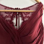 JJ's House Womens Bridesmaids Dress Formal Long Lace Size 6 Burgundy Sleeveless Photo 5