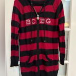 BCBGMAXAZRIA Vintage Y2K Rabbit Hair Knit Bedazzled Long Hooded Sweater Size XL Photo 13