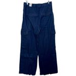 Abercrombie & Fitch NWT  Navy Blue Linen Pocket Cargo Pants Wide Leg Pants Size S Photo 1