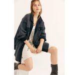 Free People Ruby Jacket in Incense Medium Oversized Shacket Grunge 90s Grey Photo 6