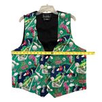 Nicole Miller  Vintage 90’s Vest Golf Theme Pattern Size Large 100% Silk Photo 3