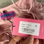 Edikted  Ballerina Lace Up Sequin Mini‎ Dress Medium Glitter Pink Homecoming NWT Photo 2