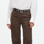 Madewell  Low-Slung Baggy Utility Pants Womens 26 Chocolate Brown Wide Leg Drapey Photo 0