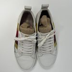 Diane Von Furstenberg  Tess 9 Lace Up Sneakers Gold & Red Stripe & Floral Design Photo 1