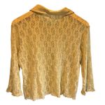 Anthropologie Odille Nude Color Sheer Floral Lace Top - size Large Photo 4