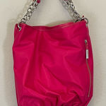 BODHI Pink Nylon Shoulder Bag Leather‎ Chain Handles Photo 0