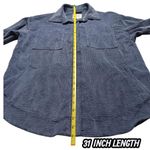 Stoosh Oversized Shacket Soft Corduroy Button Up Top Blue Front Pockets Sz Large Photo 5