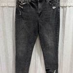 Velvet by Flying Monkey Cement High Rise Skinny Distressed Ripped Black Gray Size 32 Photo 0
