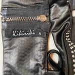 Kikiriki diamond stud border on‎ leather looking bra, s Black Photo 2