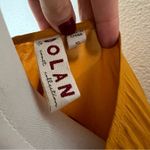 Anthropologie Dolan |  Alvia mustard yellow embroidered satin blouse XS Photo 6