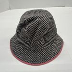 Gap Preppy Herringbone Hat S/M Wool Blend Lined Pink Band Bucket Cloche Photo 0