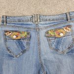 Faded Glory Vintage  Jeans Womens 12 Light Wash Blue Floral Flap Pockets Wide Leg Photo 12