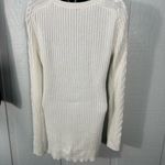 Nautica  Womens Single Cable Knit Tunic Off White Sweater Size Medium EUC Photo 5