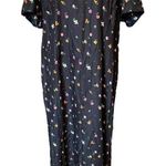 Spago Vintage 90s Boho Hippie Whimsygoth Woodland Floral Short Sleeve Maxi Dress Size 14 Photo 0