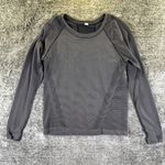 Athleta Momentum Seamless Long Sleeve Sz M Black Mini Stripe Photo 0