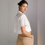 Anthropologie Maeve Poplin Cropped Blouse Photo 3