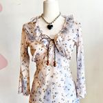No Boundaries Vintage  Babydoll Top Floral Sheer Y2K 2000s Boho Peasant Medium Photo 0