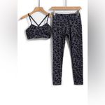 BEST SELLER Sexy Grey Charcoal Leopard Print Activewear Set Photo 6
