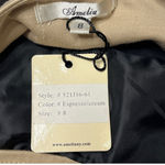 CARAMELA Amelia Stripe Colorblock Knit Pencil Mini Skirt Espresso Brown Cream 8 Business Casual Work Office Chic Photo 6