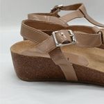 Cordani Gene Thong Wedge Sandal Womens 5.5 Tan Patent Leather Platform Shoes Photo 1