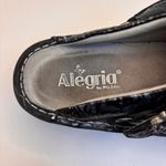 Alegria SEV-7513 Clogs Mules Womens 37 Black Silver Floral Leather Slip On Photo 6