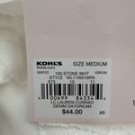 LC Lauren Conrad White Floral Flutter Cap Sleeve Blouse Medium Ruffle Trim Top Photo 9