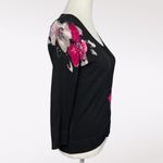 White House | Black Market Cardigan Sweater Pink Floral Print 3/4 Sleeve Small Photo 5