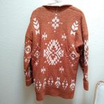 Knox Rose  Geometric Print Open Front Cardigan in Brown Photo 5