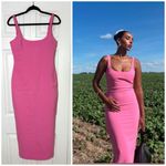ZARA Bubblegum Pink Tailored Fitted Midi Sheath Pencil Dress Women’s Size M Photo 1