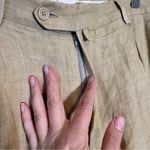 Sartoria Menchetti Tan Linen Trouser Dress Pants Women’s 2 Preppy Classic Photo 7