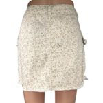 Altar'd State White Pink Floral Print Raw Hem Straight Pencil Mini Cargo Skirt M Photo 2