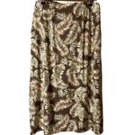 J.Jill Printed A-Line Knit Maxi Skirt Watercress Cheerful Palms Elastic Waist SP Photo 4