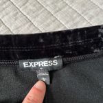 EXPRESS  pull on black crushed velvet holiday goth party mini skater skirt L Photo 5