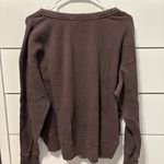 Aerie  Wow Waffle Long Sleeve Thermal Shirt Brown Photo 2