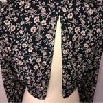 Pookie & Sebastian  Black Floral Cropped Top Long Sleeve Zip Back Size Small Photo 7
