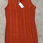 No Comment  Rust Orange Sweater Vest Mini Dress Size M Photo 0