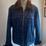 Fu Da ladies faux fur denim jacket Blue Size M Photo 0