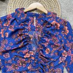 Free People Women’s I Got You Floral Long Sleeve Top Boho Festival Royal Combo S Photo 7