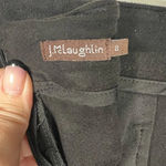 J. McLaughlin “Sonya” Black Skirt Navy Trim Faux Suede Mid Length Women’s Size 8 Photo 7